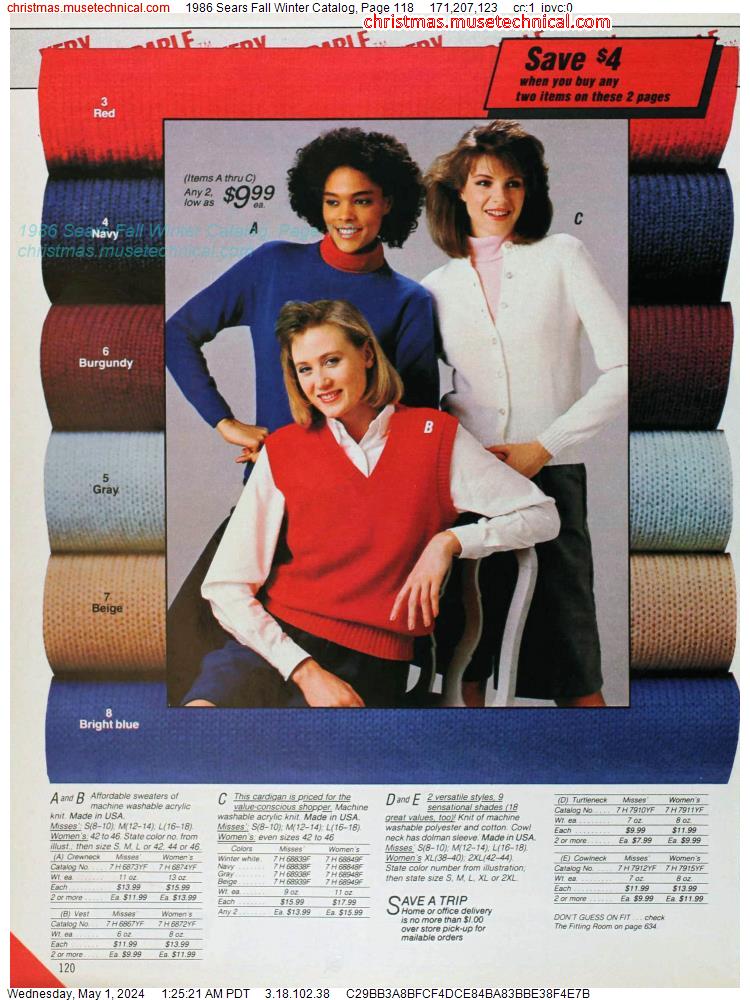 1986 Sears Fall Winter Catalog, Page 118