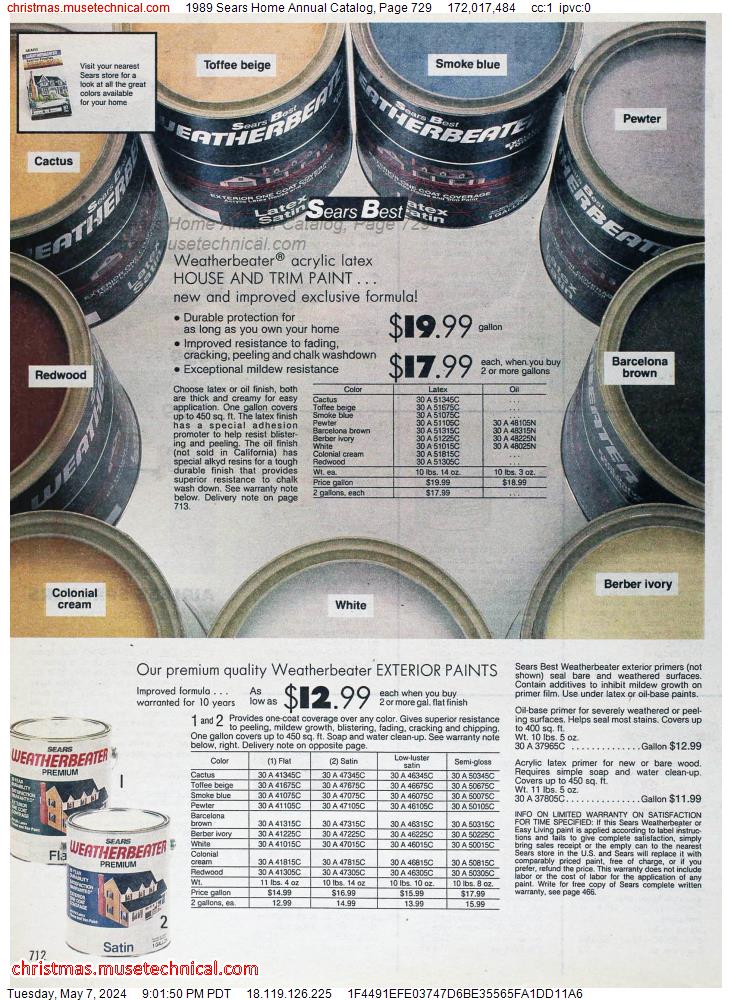 1989 Sears Home Annual Catalog, Page 729