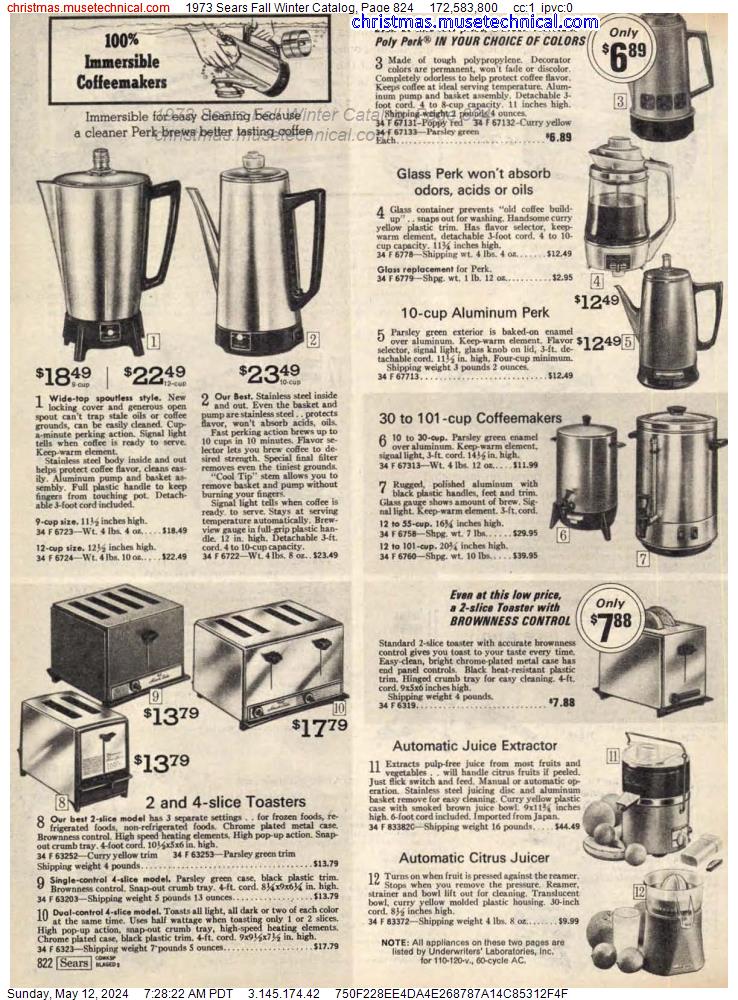 1973 Sears Fall Winter Catalog, Page 824