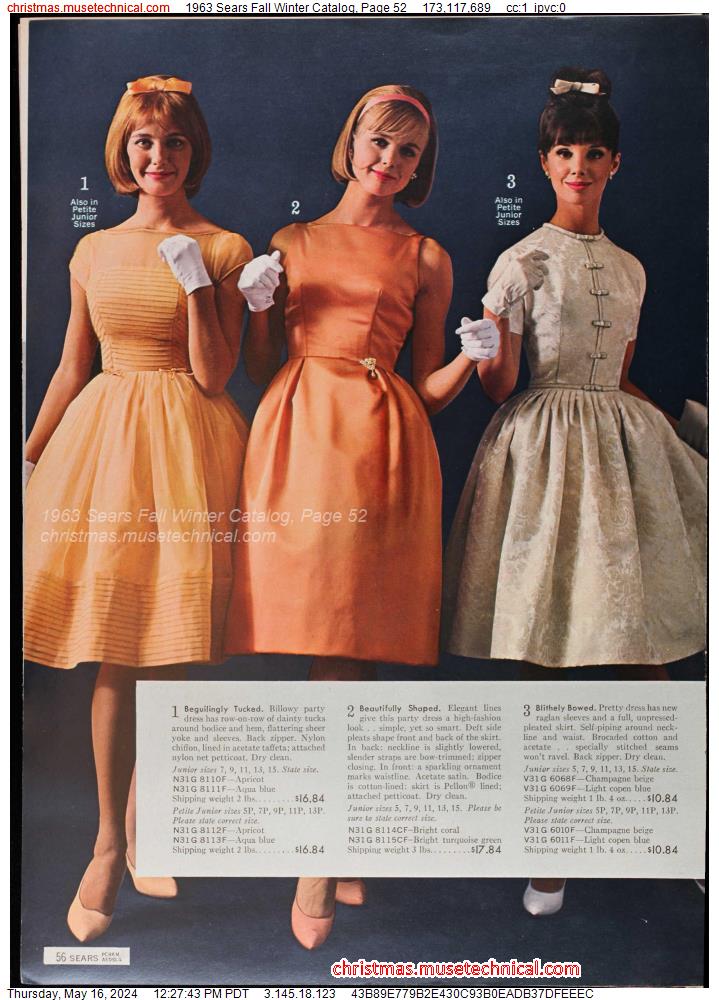 1963 Sears Fall Winter Catalog, Page 52