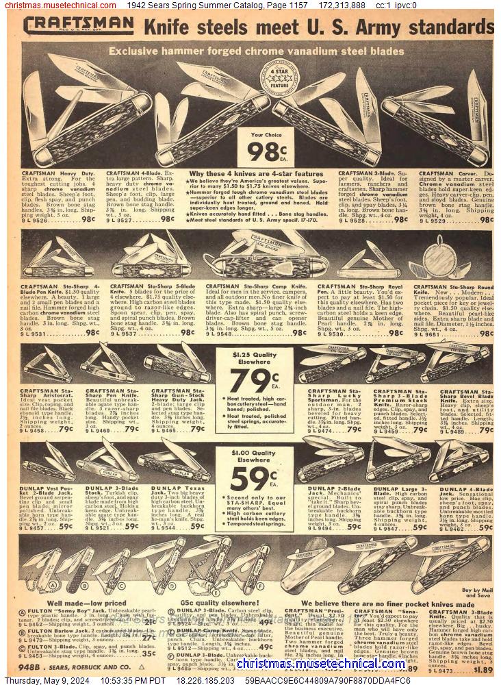 1942 Sears Spring Summer Catalog, Page 1157