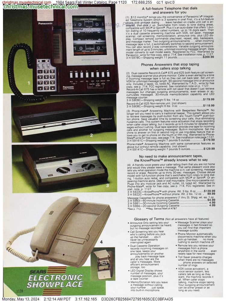 1984 Sears Fall Winter Catalog, Page 1120