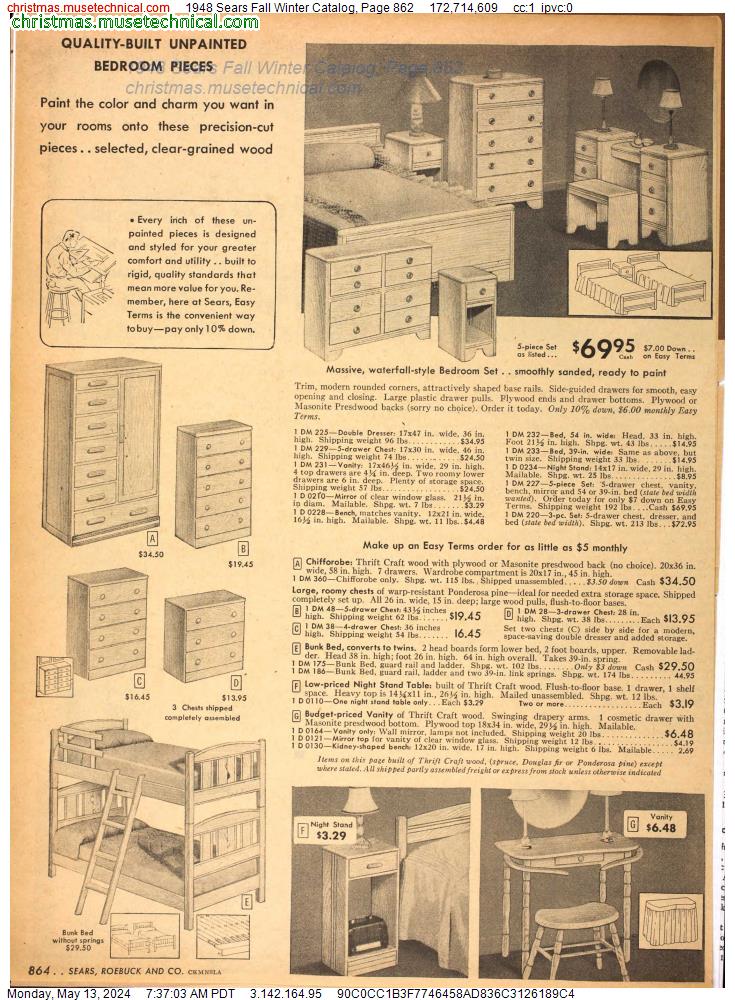 1948 Sears Fall Winter Catalog, Page 862