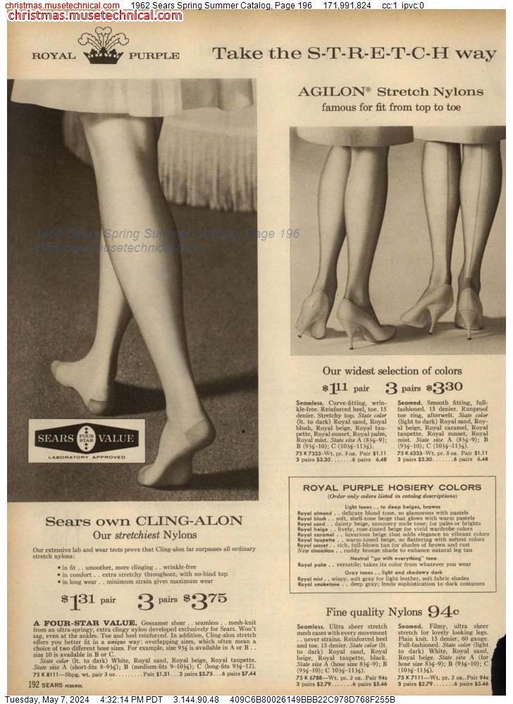 1962 Sears Spring Summer Catalog, Page 196
