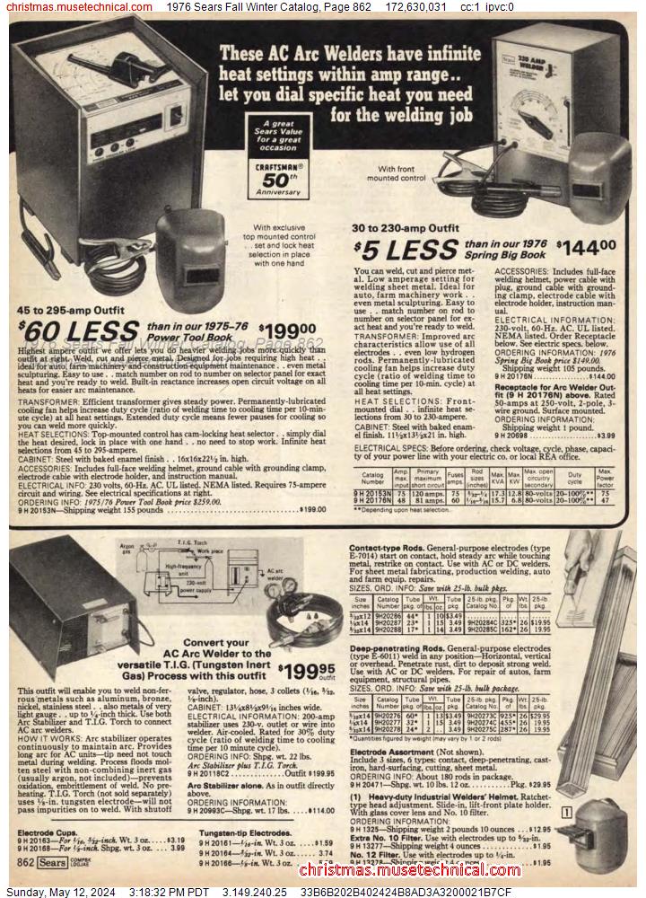 1976 Sears Fall Winter Catalog, Page 862