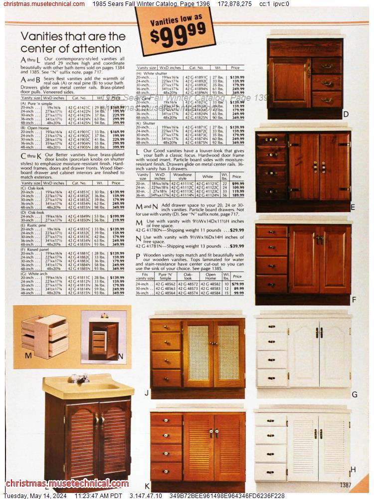 1985 Sears Fall Winter Catalog, Page 1396