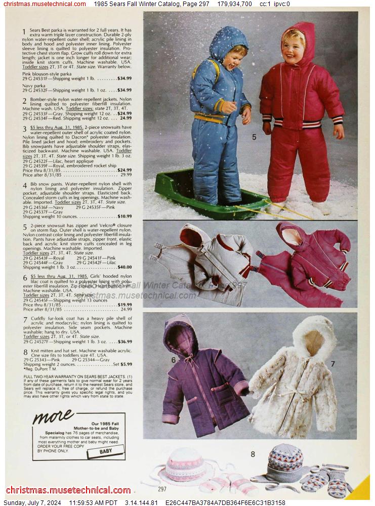 1985 Sears Fall Winter Catalog, Page 297
