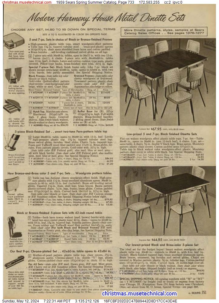 1959 Sears Spring Summer Catalog, Page 733