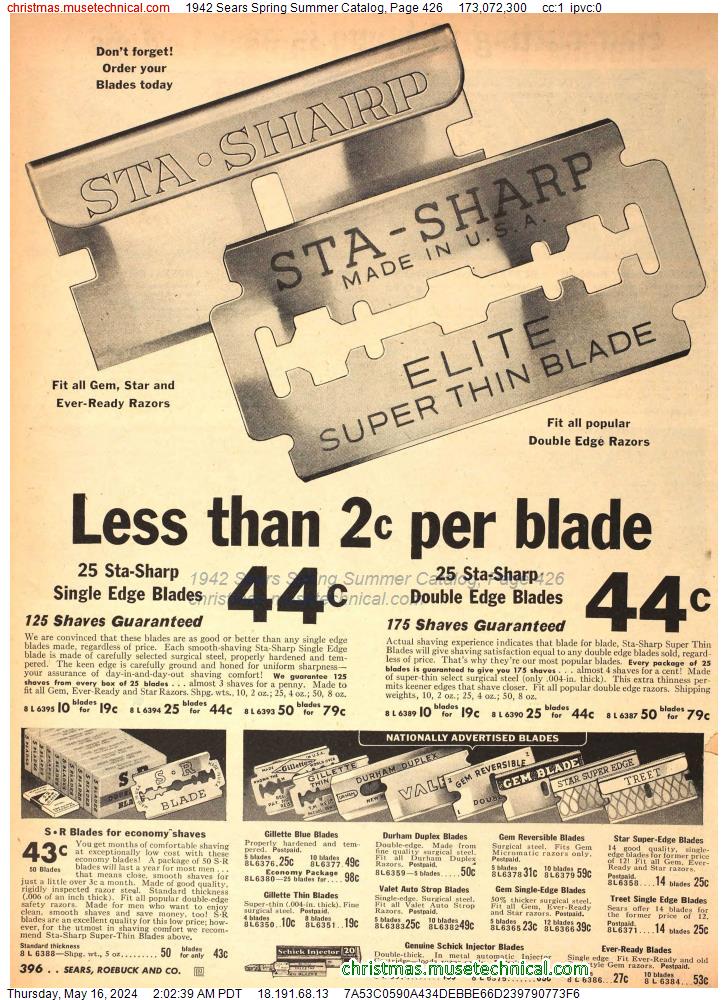 1942 Sears Spring Summer Catalog, Page 426