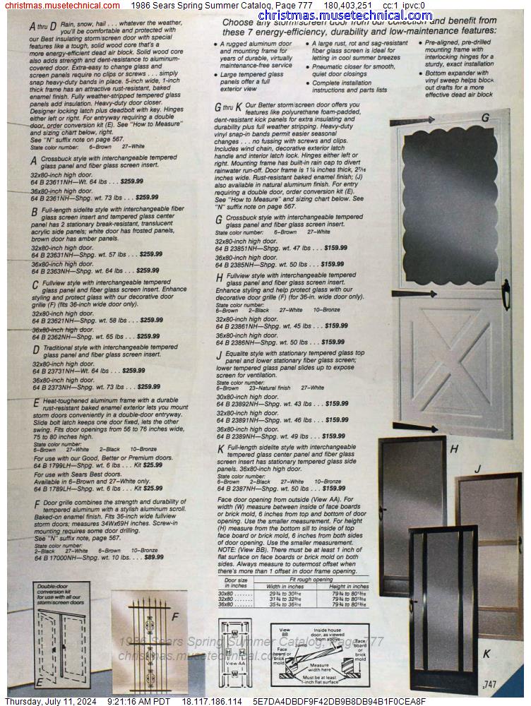 1986 Sears Spring Summer Catalog, Page 777