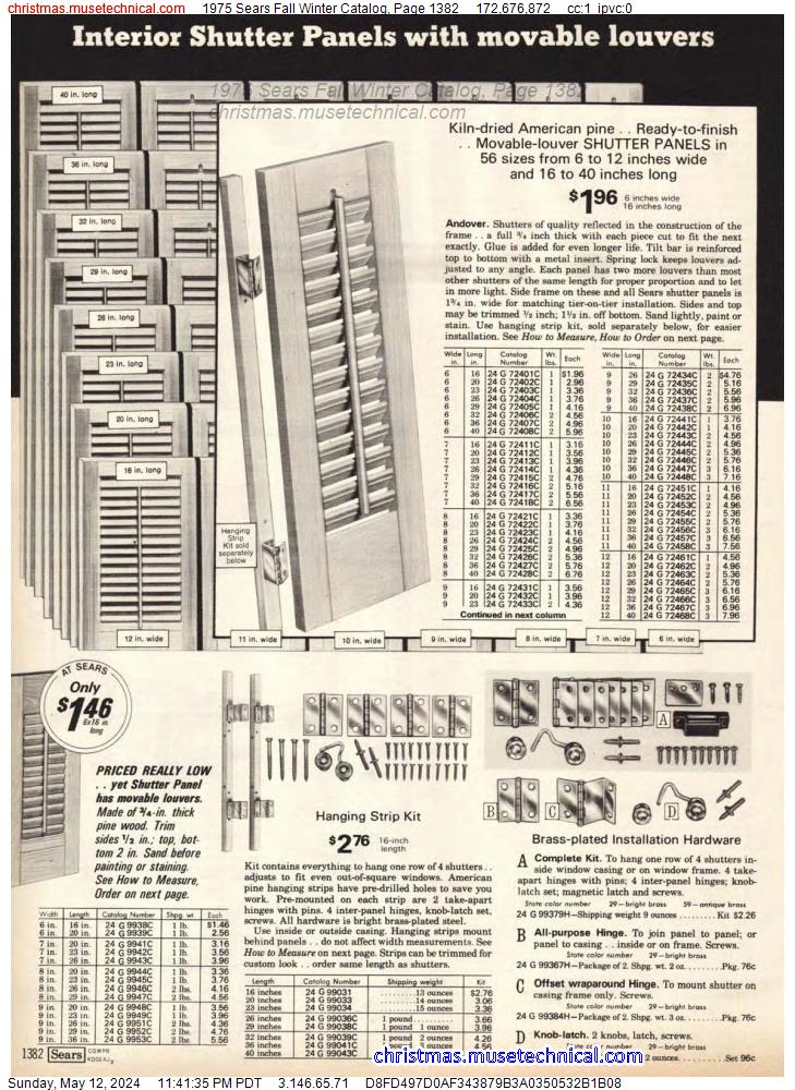 1975 Sears Fall Winter Catalog, Page 1382