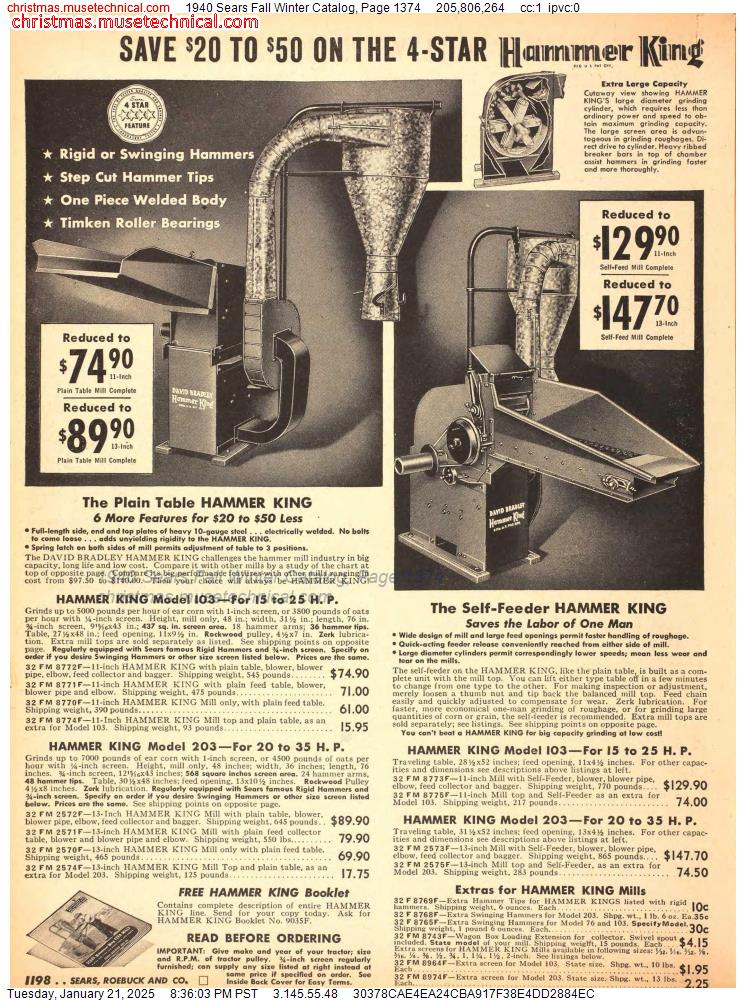 1940 Sears Fall Winter Catalog, Page 1374