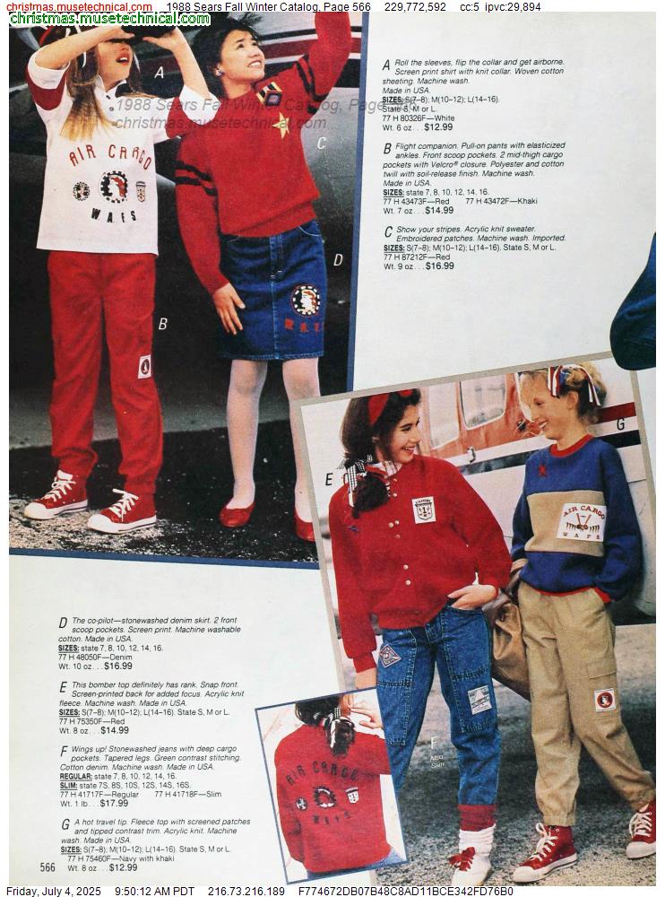 1988 Sears Fall Winter Catalog, Page 566