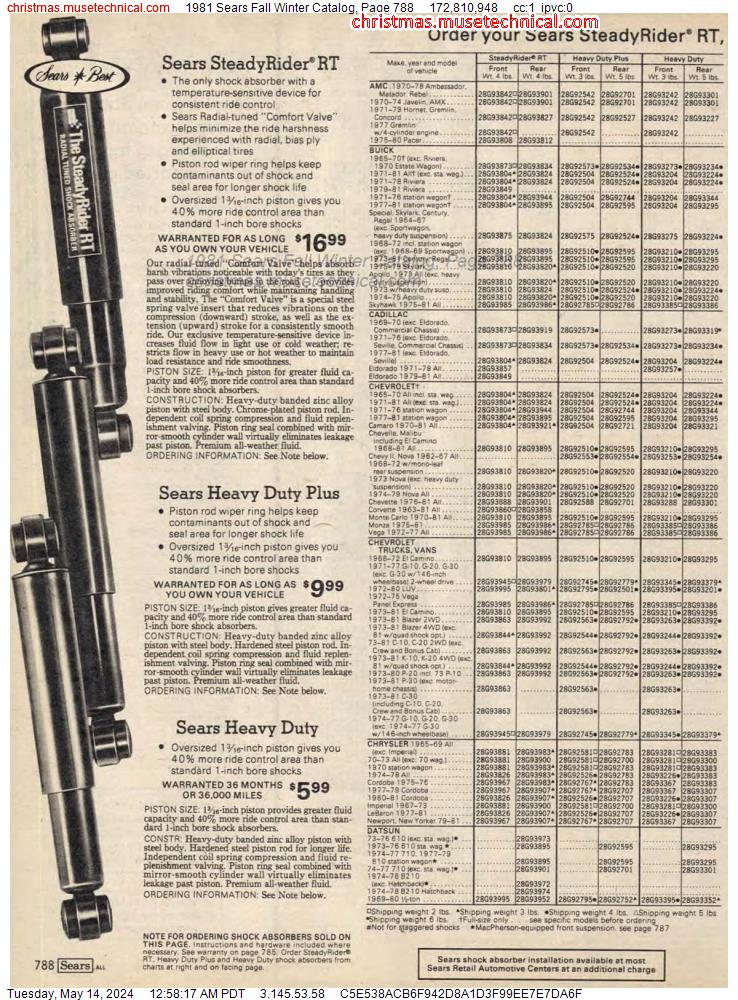 1981 Sears Fall Winter Catalog, Page 788
