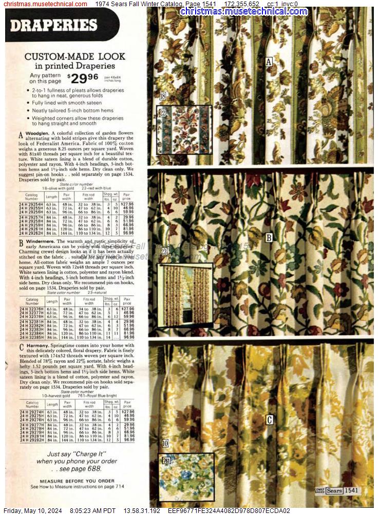 1974 Sears Fall Winter Catalog, Page 1541