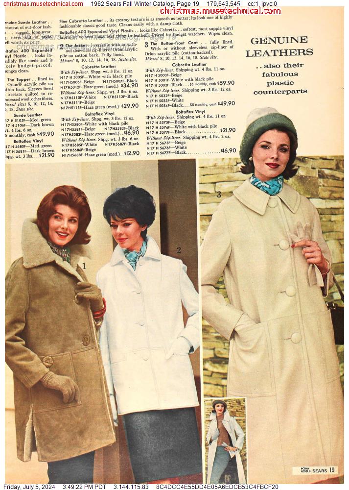 1962 Sears Fall Winter Catalog, Page 19