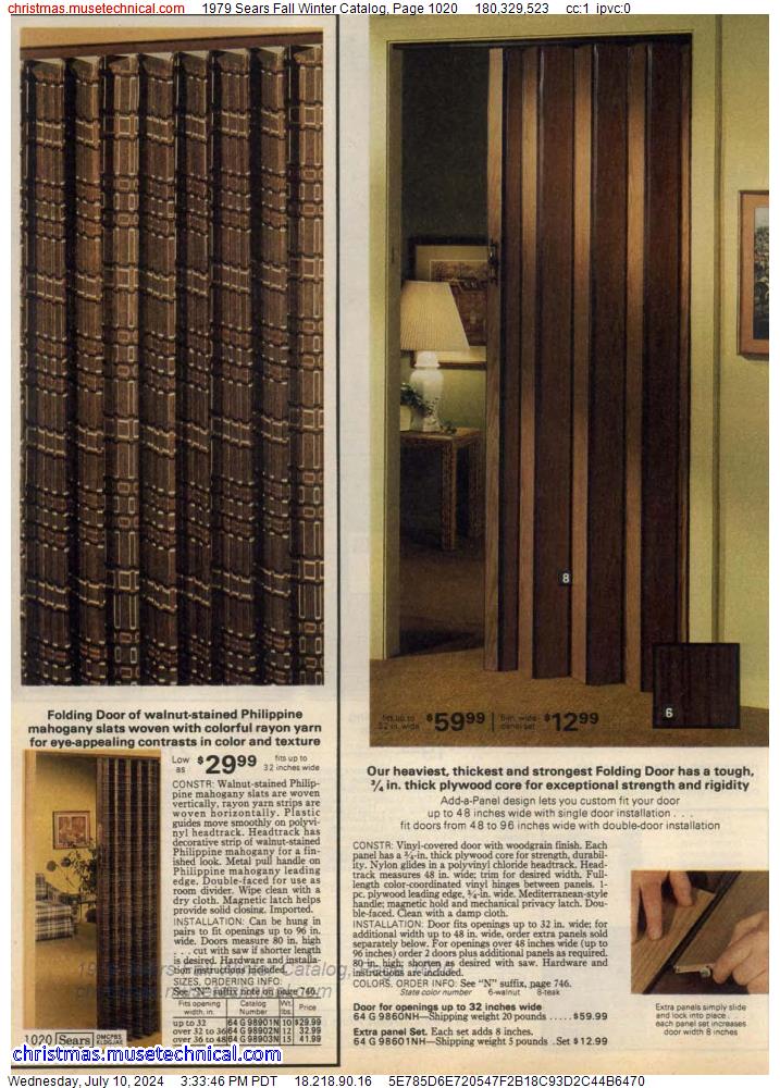1979 Sears Fall Winter Catalog, Page 1020