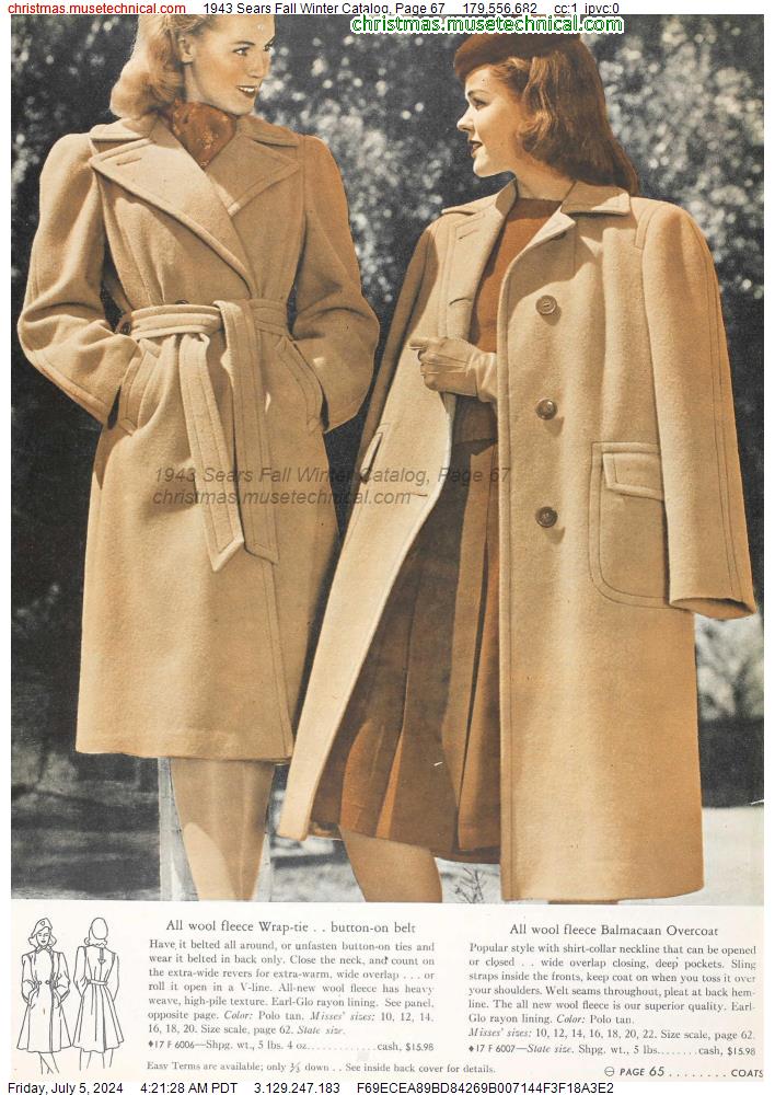 1943 Sears Fall Winter Catalog, Page 67