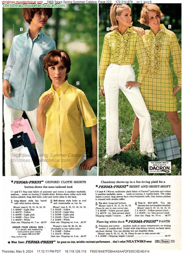 1969 Sears Spring Summer Catalog, Page 223