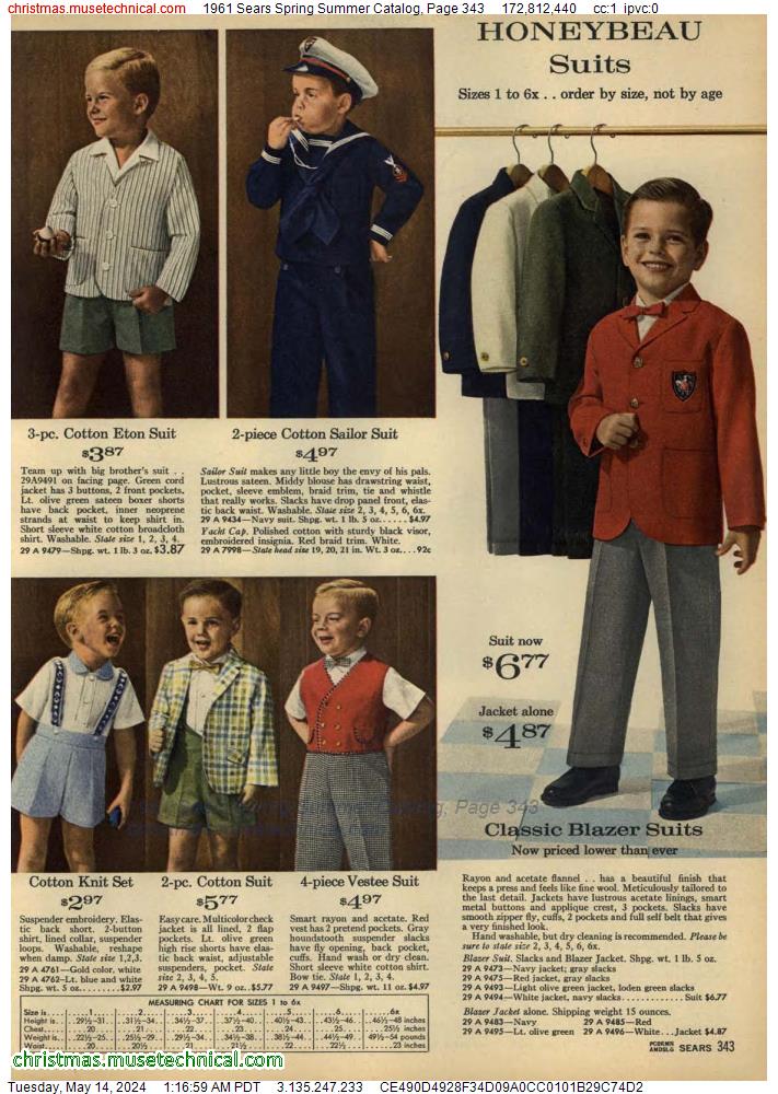 1961 Sears Spring Summer Catalog, Page 343