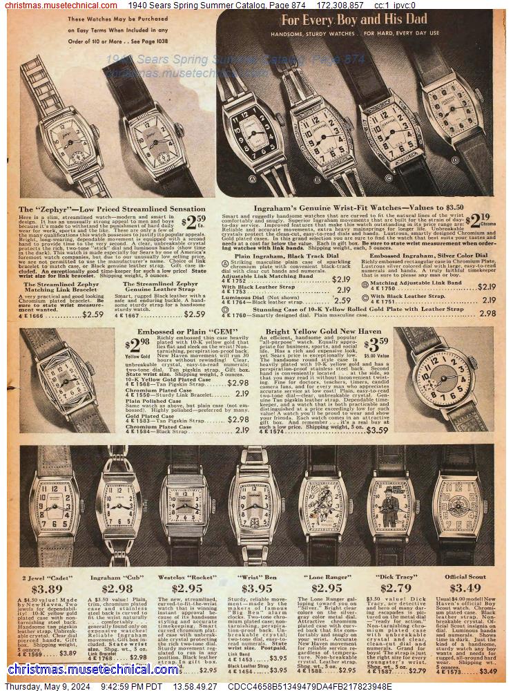 1940 Sears Spring Summer Catalog, Page 874