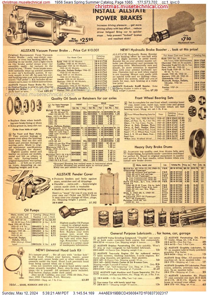 1956 Sears Spring Summer Catalog, Page 1065