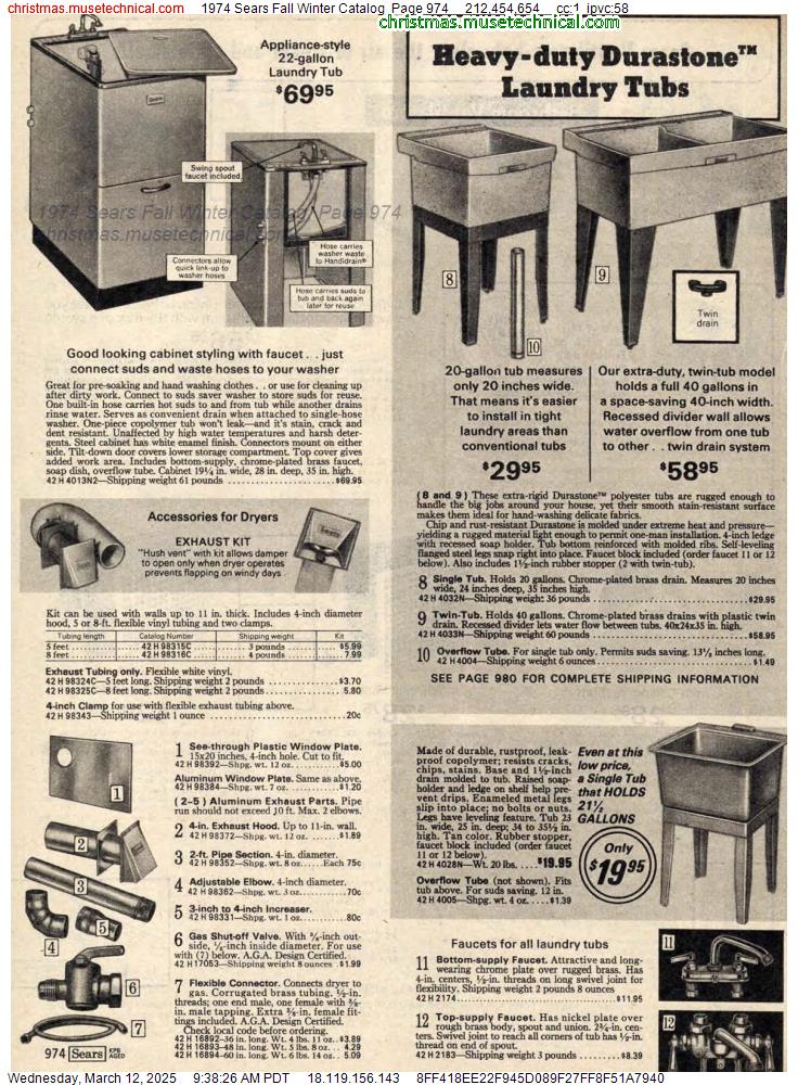 1974 Sears Fall Winter Catalog, Page 974