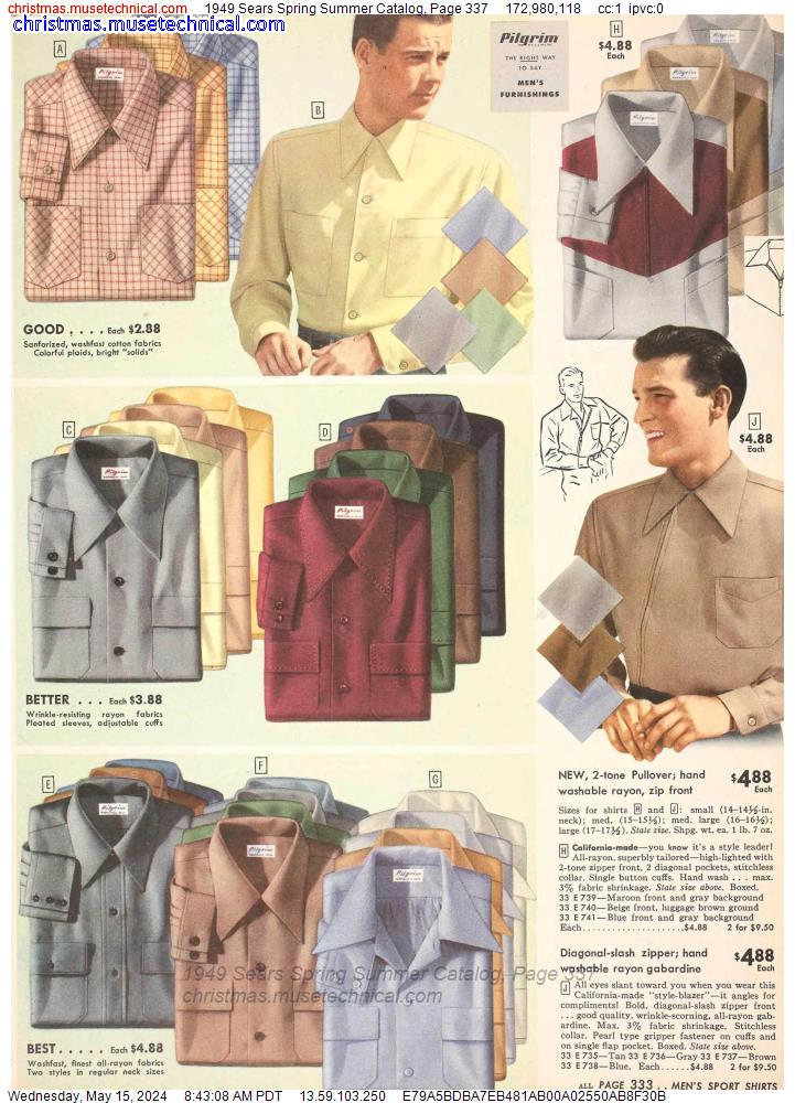 1949 Sears Spring Summer Catalog, Page 337