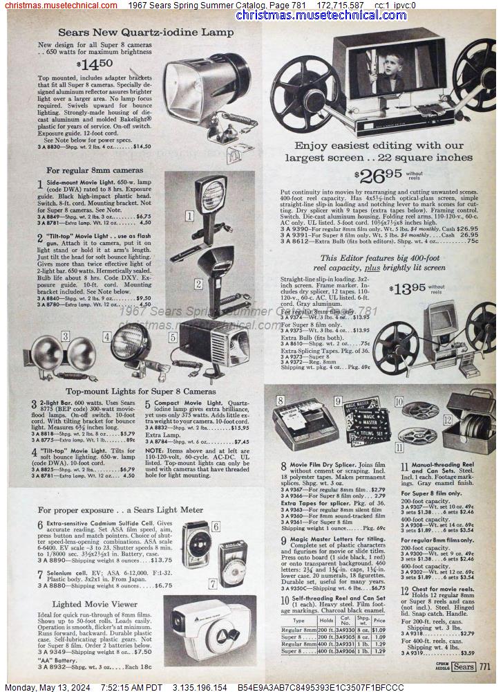 1967 Sears Spring Summer Catalog, Page 781
