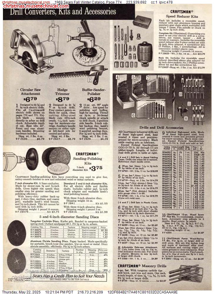 1969 Sears Fall Winter Catalog, Page 774