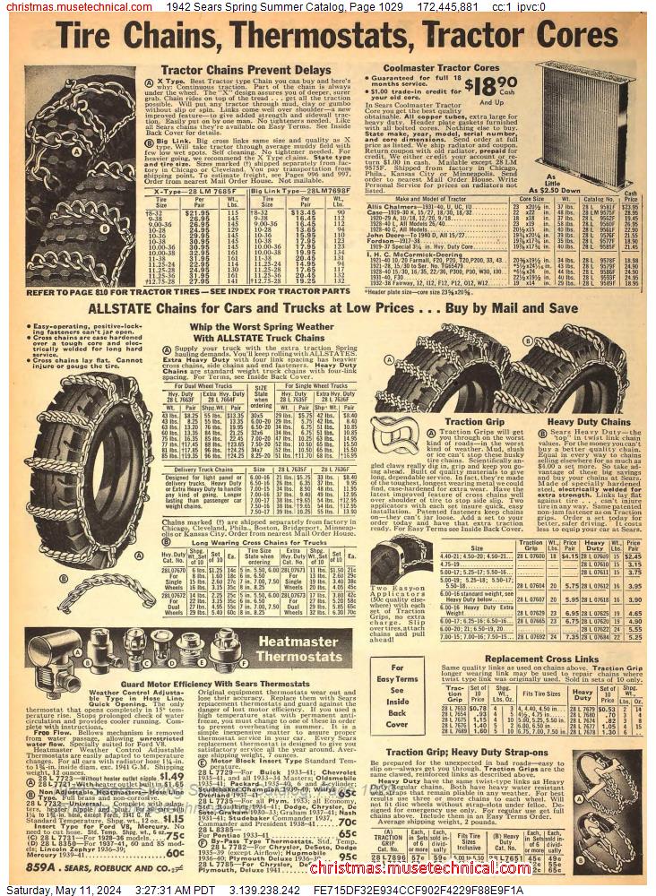 1942 Sears Spring Summer Catalog, Page 1029
