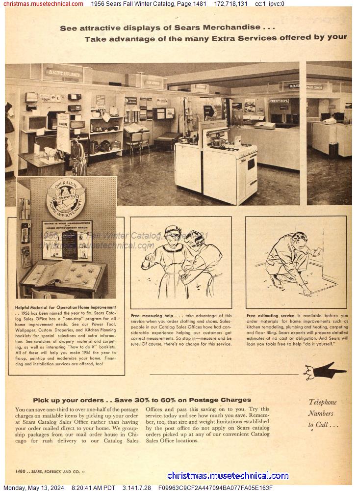 1956 Sears Fall Winter Catalog, Page 1481