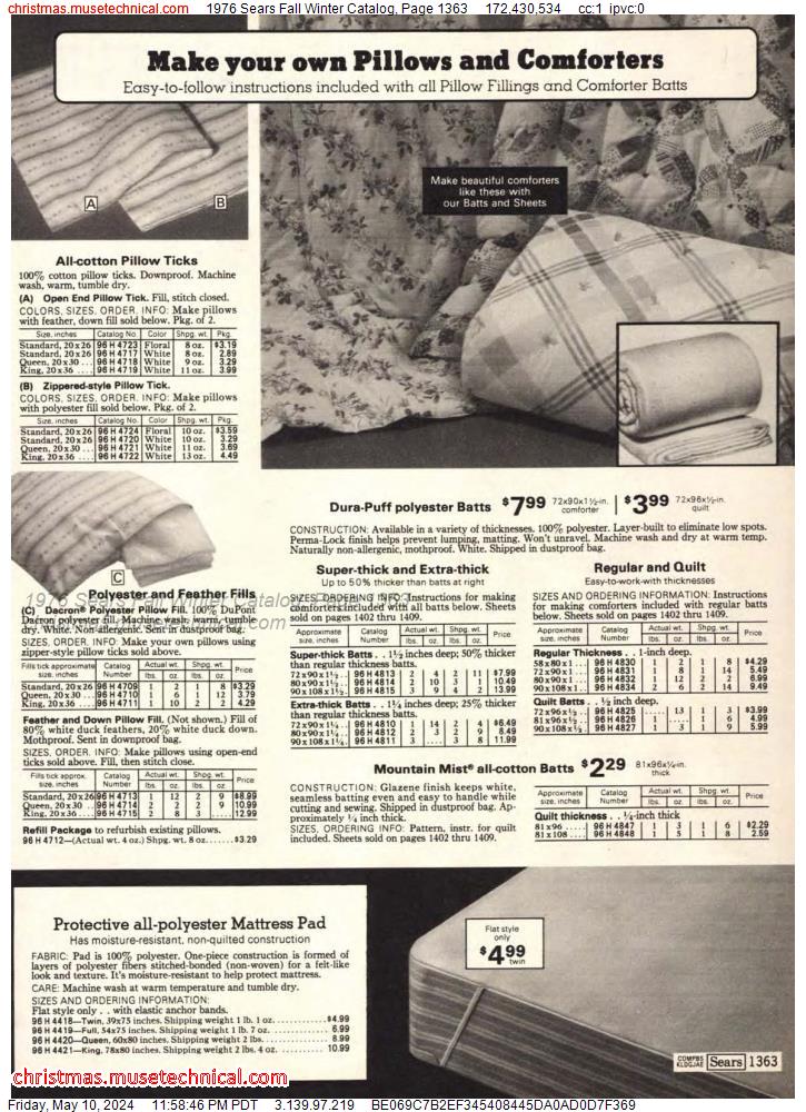 1976 Sears Fall Winter Catalog, Page 1363