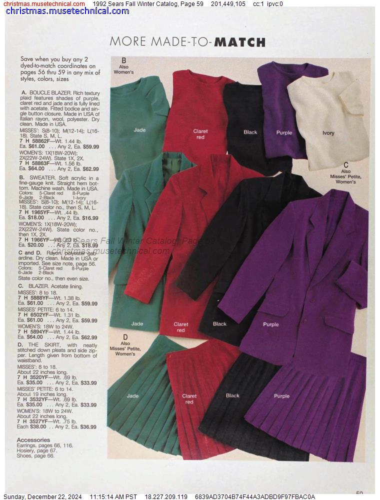 1992 Sears Fall Winter Catalog, Page 59