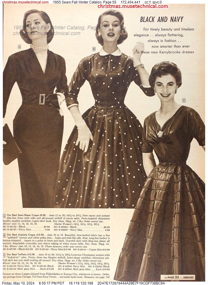1955 Sears Fall Winter Catalog, Page 55