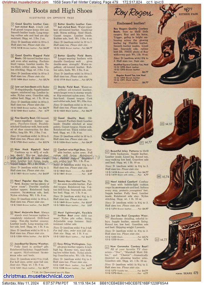 1958 Sears Fall Winter Catalog, Page 479