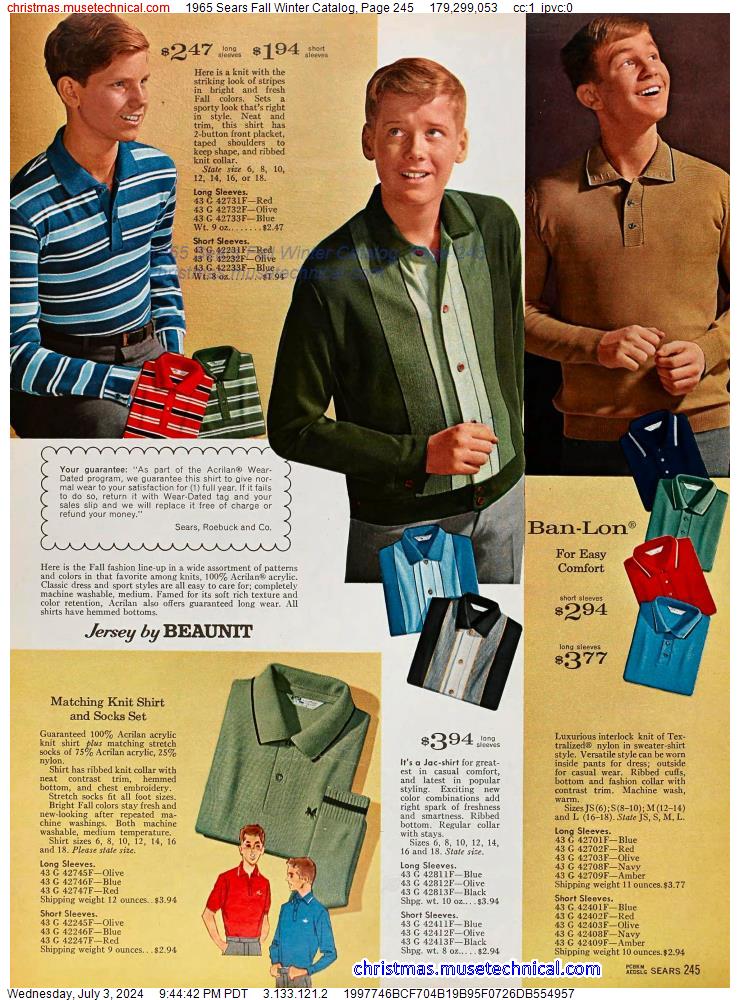 1965 Sears Fall Winter Catalog, Page 245