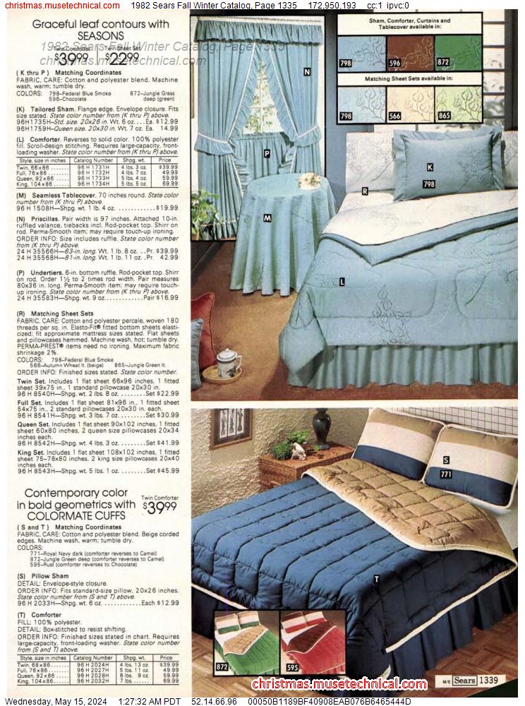 1982 Sears Fall Winter Catalog, Page 1335