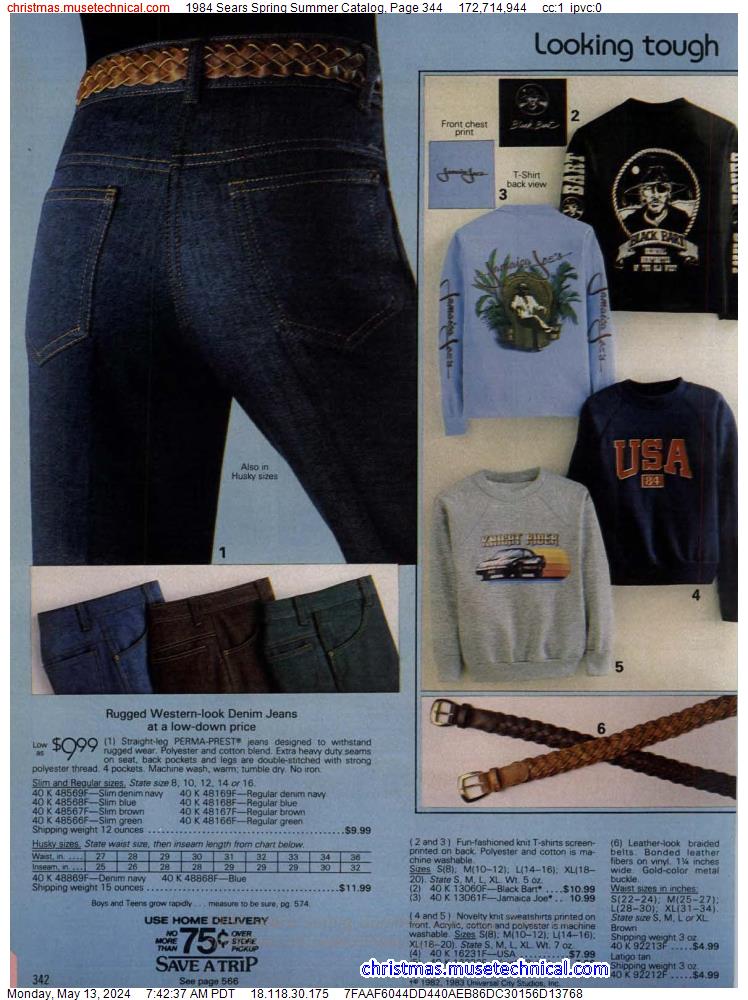 1984 Sears Spring Summer Catalog, Page 344