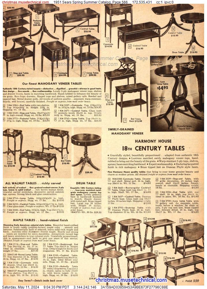 1951 Sears Spring Summer Catalog, Page 566