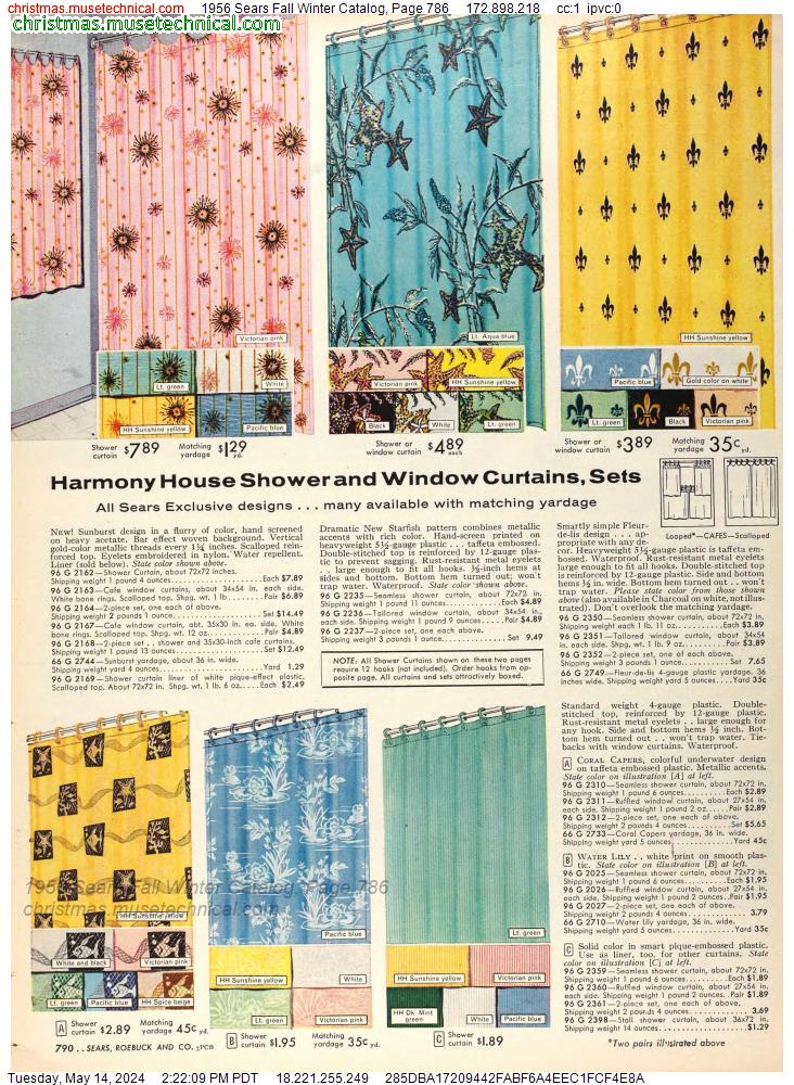1956 Sears Fall Winter Catalog, Page 786