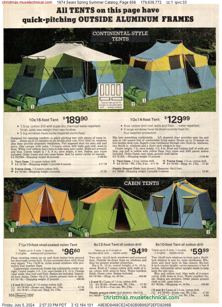 1974 Sears Spring Summer Catalog, Page 958