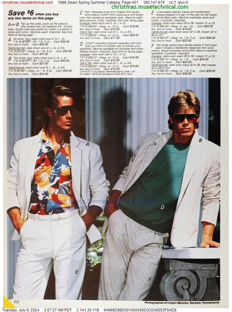 1986 Sears Spring Summer Catalog, Page 401