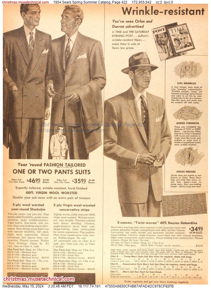 1954 Sears Spring Summer Catalog, Page 422