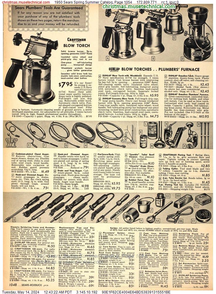 1950 Sears Spring Summer Catalog, Page 1054
