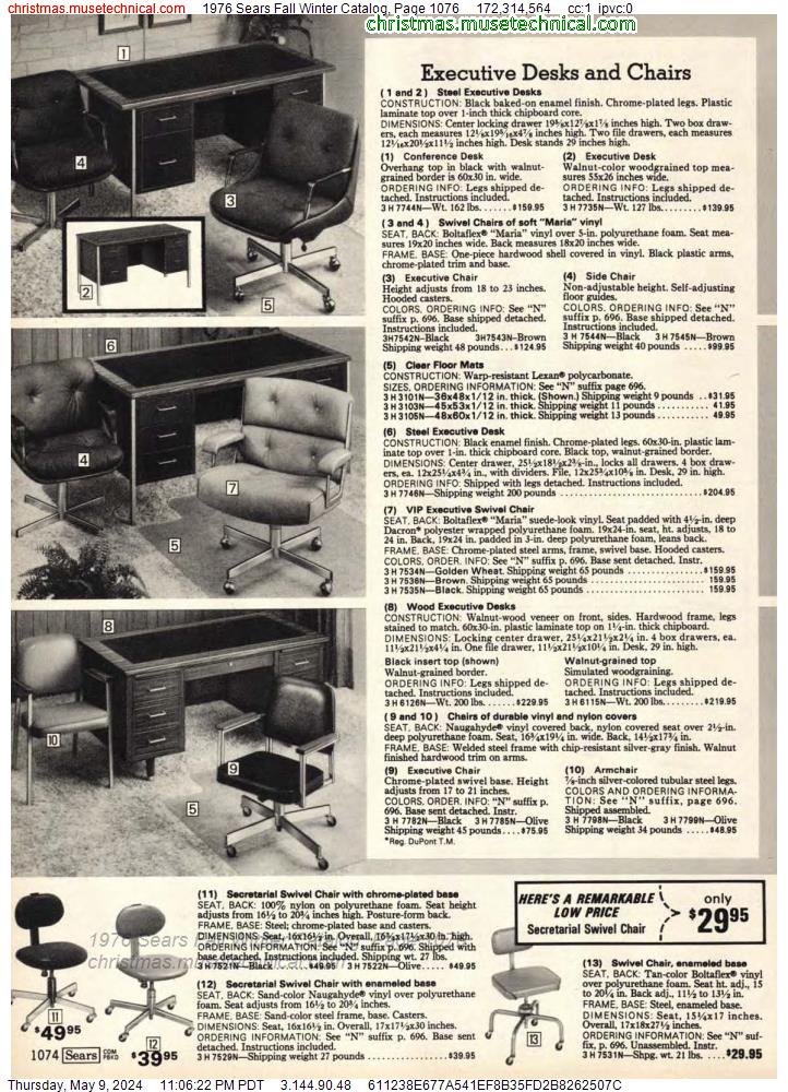 1976 Sears Fall Winter Catalog, Page 1076