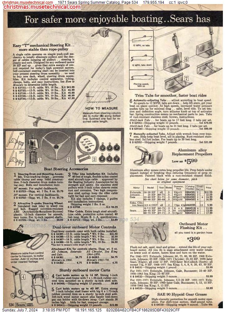 1971 Sears Spring Summer Catalog, Page 534