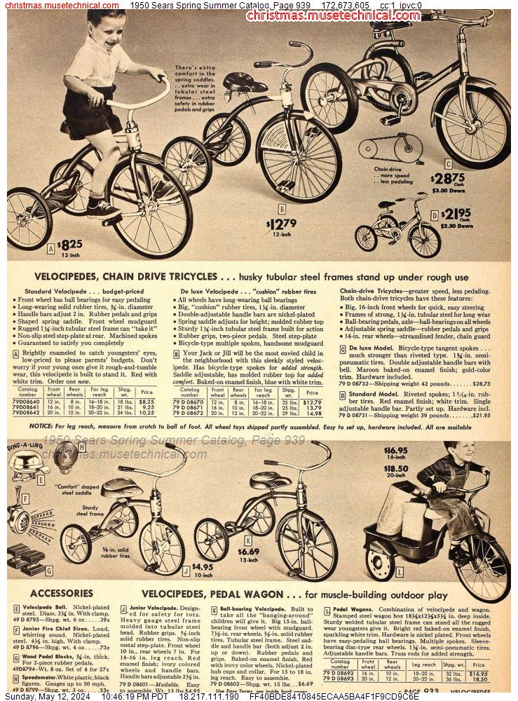 1950 Sears Spring Summer Catalog, Page 939