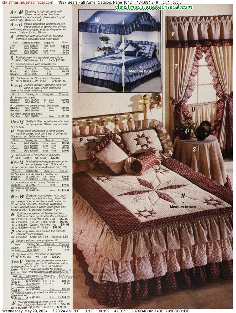 1987 Sears Fall Winter Catalog, Page 1042