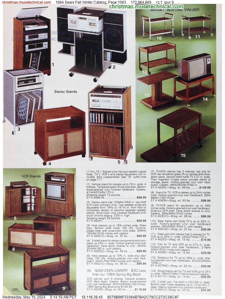 1984 Sears Fall Winter Catalog, Page 1083